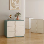 Stylish Solid Wood Nightstand with Faux Leather Finish – Modern 3-Drawer Bedroom Storage Solution hjd-3147