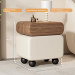 Stylish Faux Leather Nightstand with Wood Finish - Modern Bedroom Storage Solution hjd-3148