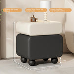 Stylish Faux Leather Nightstand with Wood Finish - Modern Bedroom Storage Solution hjd-3148