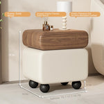Stylish Faux Leather Nightstand with Wood Finish - Modern Bedroom Storage Solution hjd-3148
