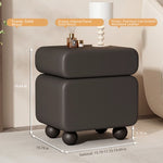 Stylish Faux Leather Nightstand with Wood Finish - Modern Bedroom Storage Solution hjd-3148