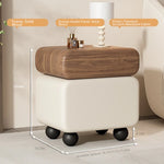 Stylish Faux Leather Nightstand with Wood Finish - Modern Bedroom Storage Solution hjd-3148