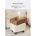 Stylish Faux Leather Nightstand with Wood Finish - Modern Bedroom Storage Solution hjd-3148