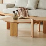 Elegant Natural Ash Wood Tea Table - Perfect for Modern Living Spaces hjhms-1043