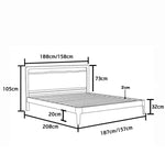 Sleek Bed Frame in Premium Natural Ash and Pine Wood Finish hjhms-1048