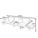 Stylish Gray Sofa with Ash Wood Frame & Wool Cotton-Linen Blend hjhms-1050