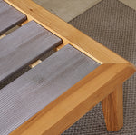 Handcrafted Ash Wood Bed with Elegant Rattan Headboard - Natural Finish hjhms-1562