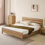 Premium Brown Ash Wood Bed Frame – Modern Natural Wood Design for Stylish Bedrooms hjhms-1563