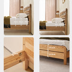 Premium Brown Ash Wood Bed Frame – Modern Natural Wood Design for Stylish Bedrooms hjhms-1563