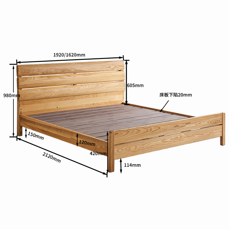 Premium Brown Ash Wood Bed Frame – Modern Natural Wood Design for Stylish Bedrooms hjhms-1563