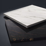 Stylish White & Khaki TV Cabinet with Sintered Stone and Pine Wood Design hjl-1180