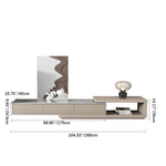 Stylish White & Khaki TV Cabinet with Sintered Stone and Pine Wood Design hjl-1180