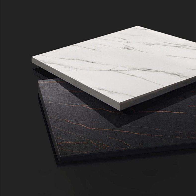 Elegant White Beige Sintered Stone Tea Table - Modern Minimalist Design hjl-1181