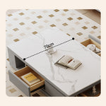 Elegant White Gray TV Cabinet with Sintered Stone & Pine Wood Finish hjl-1186