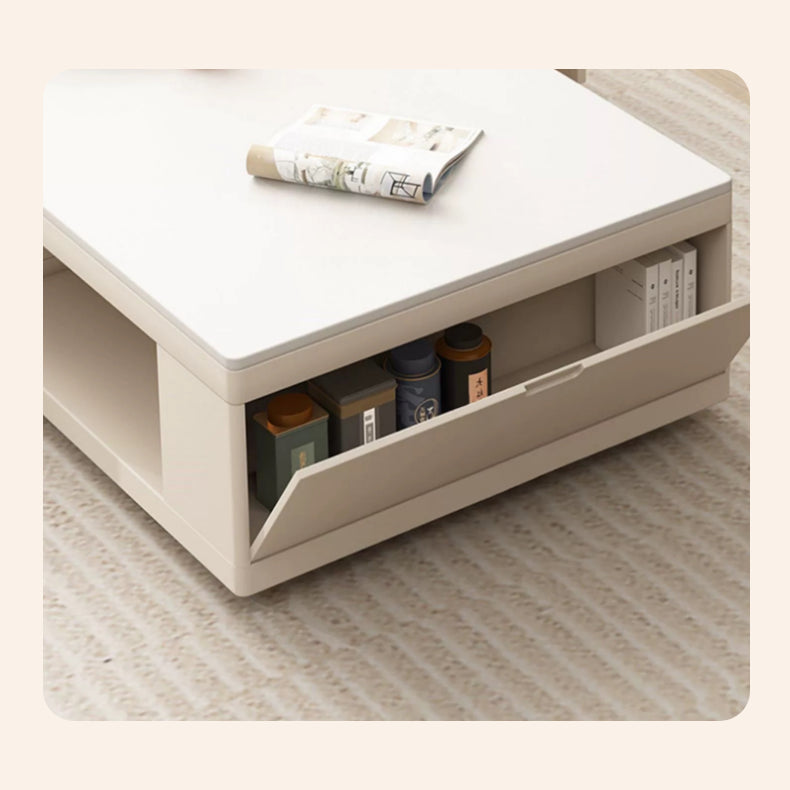 Elegant White Gray TV Cabinet with Sintered Stone & Pine Wood Finish hjl-1186