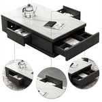 Stylish White & Black Sintered Stone TV Cabinet - Modern Home Entertainment Center hjl-1188