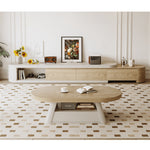 Sleek White Natural TV Cabinet for Modern Living Rooms hjl-1194