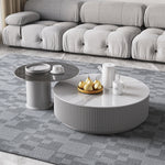 Modern TV Cabinet with White Gray Sintered Stone and Pine Wood Finish hjl-1212