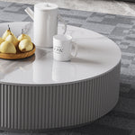 Modern TV Cabinet with White Gray Sintered Stone and Pine Wood Finish hjl-1212