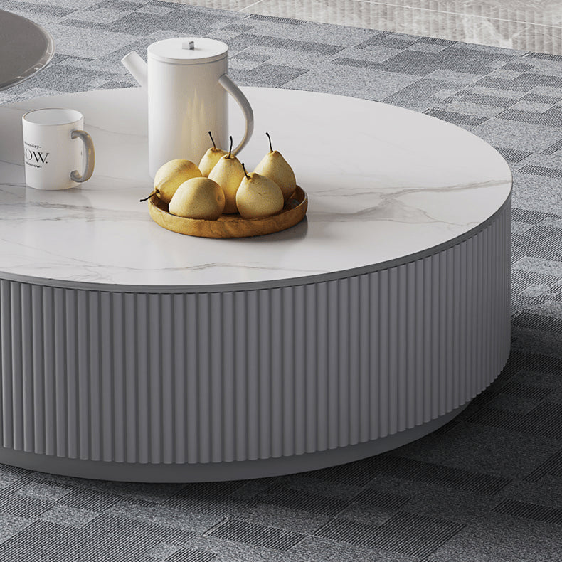 Modern TV Cabinet with White Gray Sintered Stone and Pine Wood Finish hjl-1212