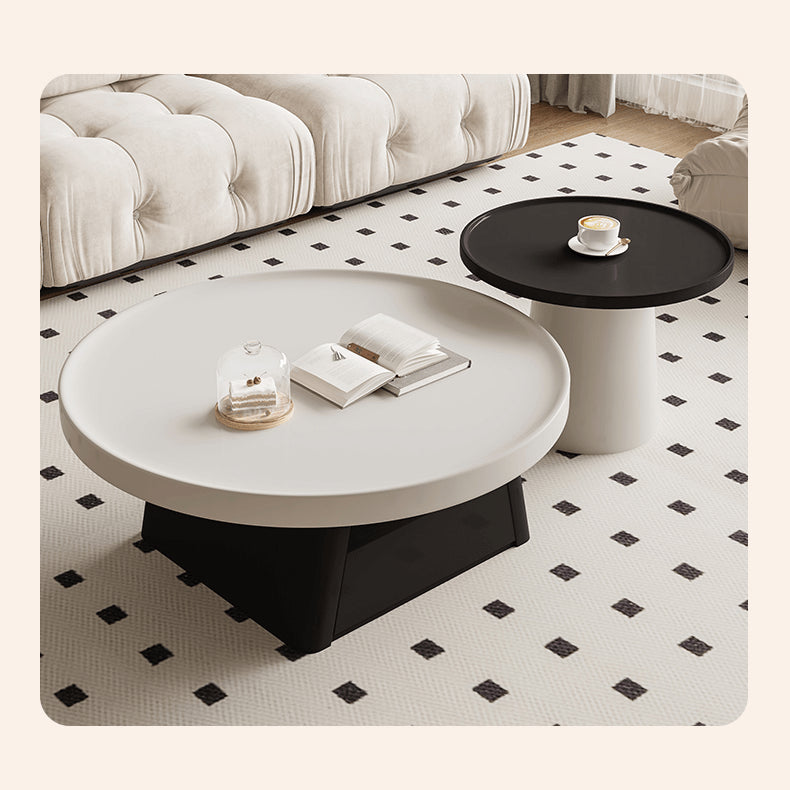 Sleek Modern Tea Table in Elegant White and Black Finish - Perfect for Stylish Living Spaces hjl-1226
