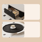 Modern Dual-Tone TV Cabinet - Stylish White & Black Entertainment Center hjl-1227