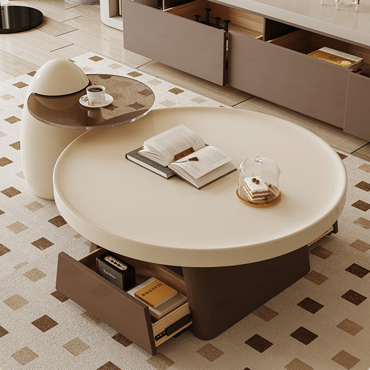 Elegant Beige Brown Tea Table for Cozy Living Spaces hjl-1228