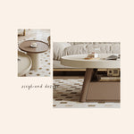 Elegant Beige Brown Tea Table for Cozy Living Spaces hjl-1228