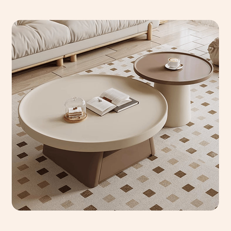 Elegant Beige Brown Tea Table for Cozy Living Spaces hjl-1228