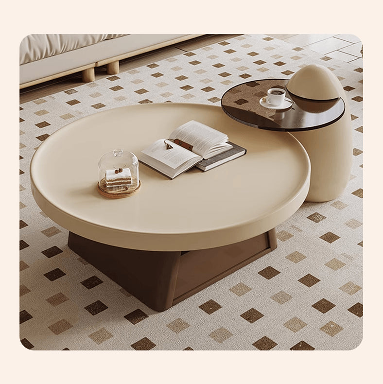 Elegant Beige Brown Tea Table for Cozy Living Spaces hjl-1228