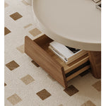 Solid Wood TV Cabinet in Elegant Beige Brown Finish hjl-1231