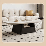 Modern White & Black Pine Wood Tea Table - Stylish & Elegant Design for Your Living Room hjl-1232
