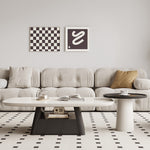 Modern White & Black Pine Wood Tea Table - Stylish & Elegant Design for Your Living Room hjl-1232