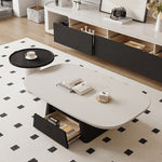 Modern White & Black TV Cabinet with Pine Wood Accents hjl-1233