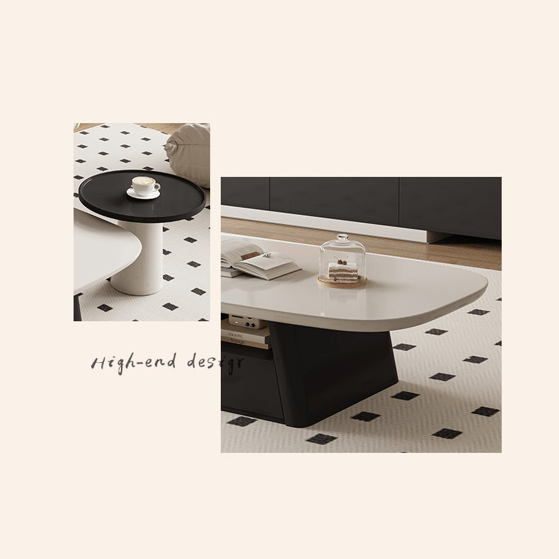 Modern White & Black TV Cabinet with Pine Wood Accents hjl-1233