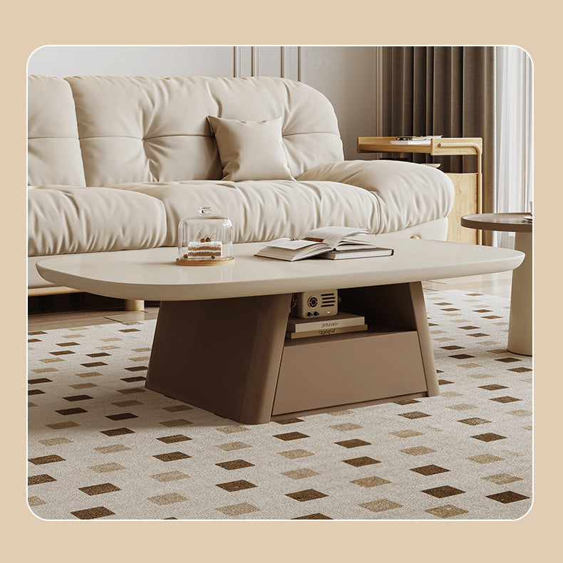 Stylish Khaki Dark Brown Pine Wood Tea Table – Elegant Living Room Accent hjl-1234
