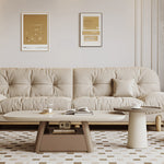 Stylish Khaki Dark Brown Pine Wood Tea Table – Elegant Living Room Accent hjl-1234