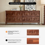 Stylish Black Walnut Wood Cabinet with Unique Geometric Design - Modern Home Storage Solution hjy-5006
