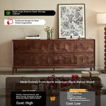 Stylish Black Walnut Wood Cabinet with Unique Geometric Design - Modern Home Storage Solution hjy-5006