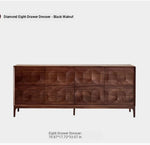 Stylish Black Walnut Wood Cabinet with Unique Geometric Design - Modern Home Storage Solution hjy-5006