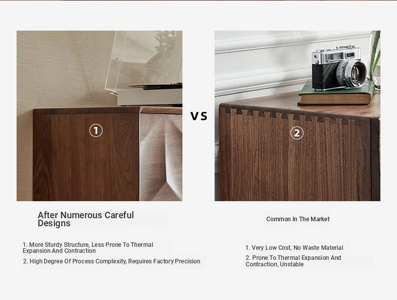 Stylish Black Walnut Wood Cabinet with Unique Geometric Design - Modern Home Storage Solution hjy-5006