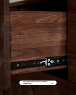 Stylish Black Walnut Wood Cabinet with Unique Geometric Design - Modern Home Storage Solution hjy-5006