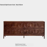 Stylish Black Walnut Wood Cabinet with Unique Geometric Design - Modern Home Storage Solution hjy-5006
