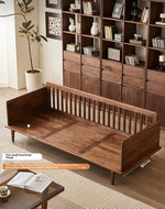 Stylish Black Walnut Wood Sofa with Pearl Cotton and Down Cotton-Ramie Upholstery - Perfect for Modern Living Spaces! hjy-5007