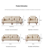 Stylish Black Walnut Wood Sofa with Pearl Cotton and Down Cotton-Ramie Upholstery - Perfect for Modern Living Spaces! hjy-5007