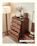 Elegant Black Walnut Dresser – Modern Design with Unique Geometric Texture, Perfect for Stylish Home Decor hjy-5009