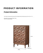 Elegant Black Walnut Dresser – Modern Design with Unique Geometric Texture, Perfect for Stylish Home Decor hjy-5009