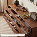 Stylish Black Walnut Wood Cabinet with Modern Geometric Design – Perfect for Home Décor and Storage hjy-5010