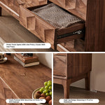 Stylish Black Walnut Wood Cabinet with Modern Geometric Design – Perfect for Home Décor and Storage hjy-5010