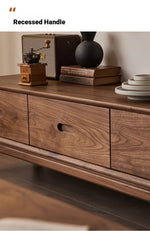 Elegant Black Walnut TV Cabinet - Modern Solid Wood Entertainment Center with Storage Drawers hjy-5011